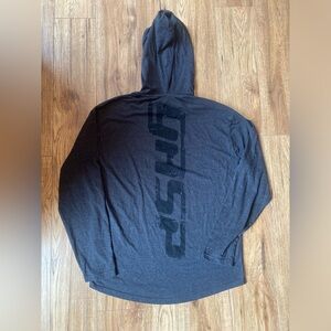 GASP Men's Charcoal Gray/Black Hooded Pullover Sweatshirt, Size XL